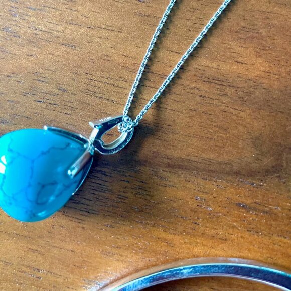 BRAND NEW Silver and Turquoise Jewelry set by Ti Sento Milano - Picture 8 of 10
